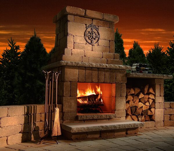 Northern Arizona Colonial Fireplace Block Lite