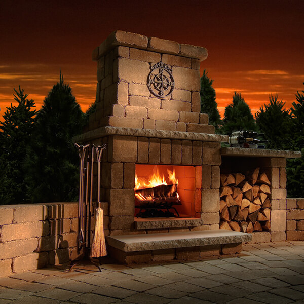 How Hardscaped Fireplaces Transform, Victorian Stone Outdoor Wood Burning Fireplace Kit