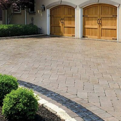 Paved Driveway With Rustic Stone Finish