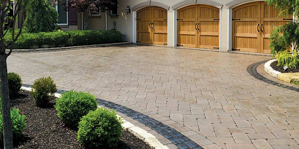 Paved Driveway With Rustic Stone Finish