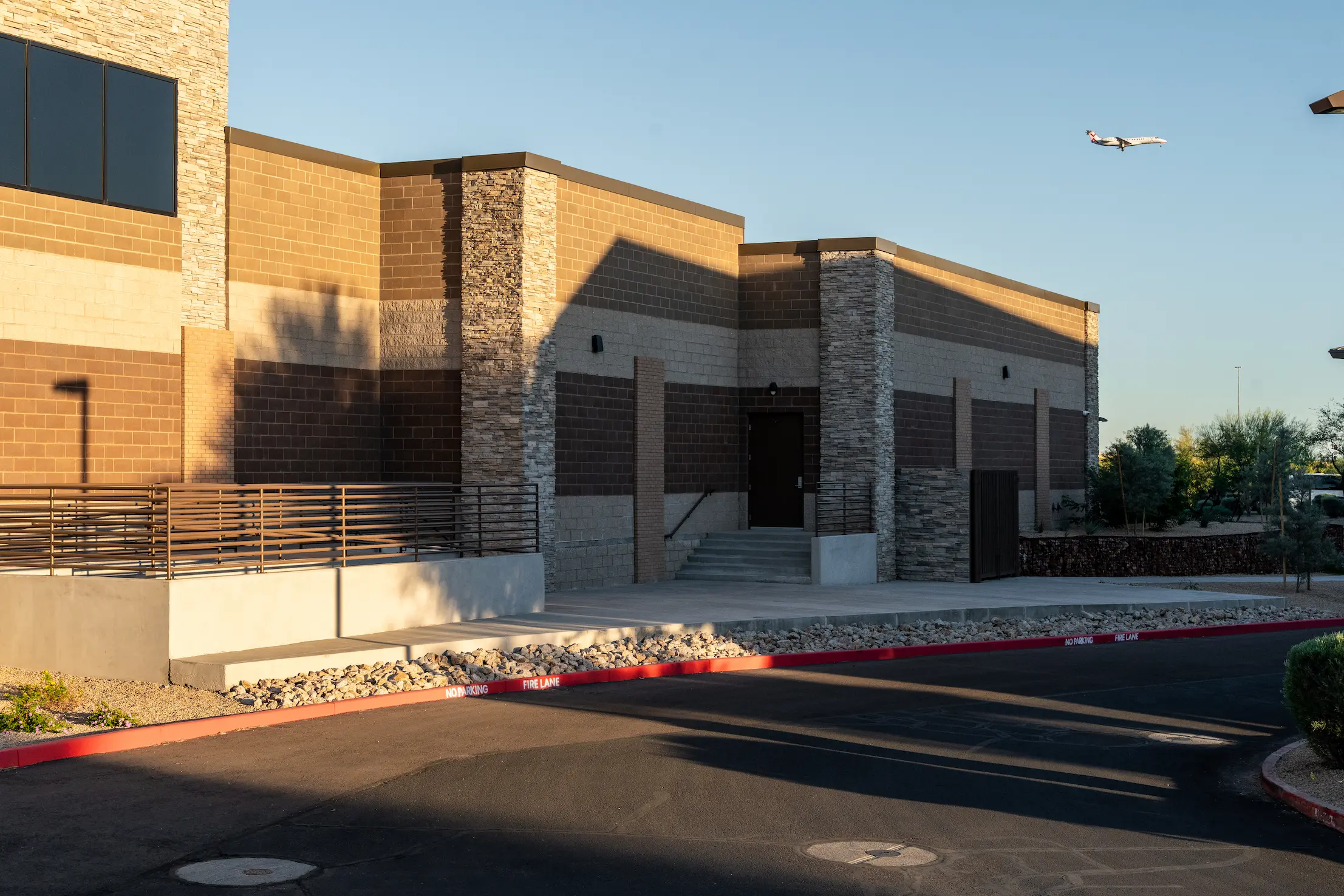CMU commercial construction Scottsdale AZ — Storage 365 split-face and smooth-face concrete masonry exterior